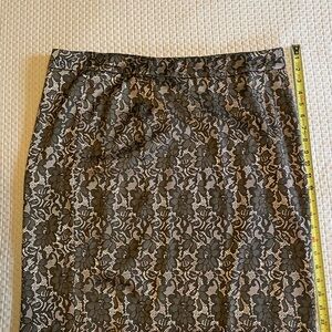 Lane Bryant Black and Cream Lace Pencil Skirt